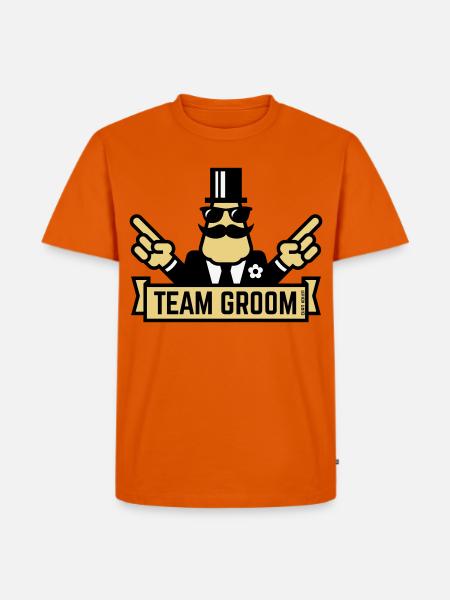 Team Groom (Pointing Stag Night Bachelor Party 3C) - Men's Premium Organic T-Shirt - orange 