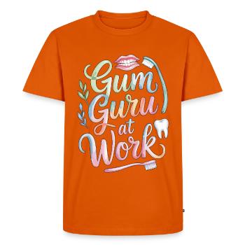 Parodontiste Guru des Gencives au travail dans les soins dentaires - T-shirt Premium bio Homme - orange  - Devant - Nico (187cm)