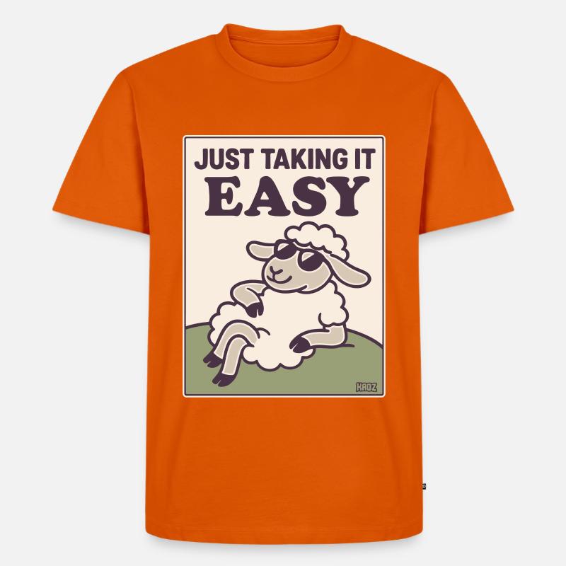 Entspanntes Schaf Einfach Gemütlich - Männer Premium Bio T-Shirt - Orange 