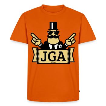 Démonstration de mains pour enterrement de vie de garçon (enterrement de vie de garçon / 3C) - T-shirt Premium bio Homme - orange  - Devant - Nico (187cm)