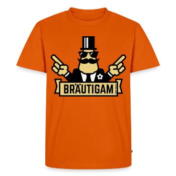 Concours de la main du marié (enterrement de vie de garçon / enterrement de vie de garçon / 3C) - T-shirt Premium bio Homme - orange  - Devant - Nico (187cm)