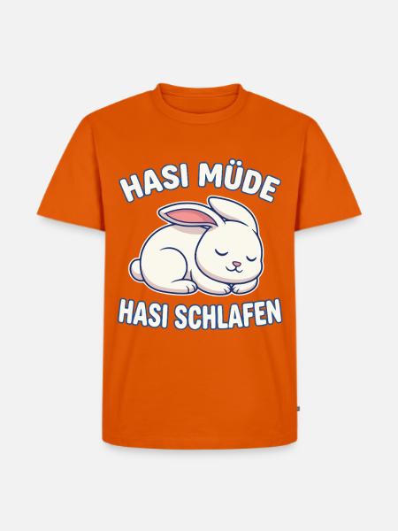Hasi Müde Hasi Schlafen Hase  - Männer Premium Bio T-Shirt - Orange 