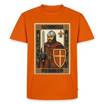 Emblème de tuile de chevalier médiéval - T-shirt Premium bio Homme - orange  - Devant - Nico (187cm)