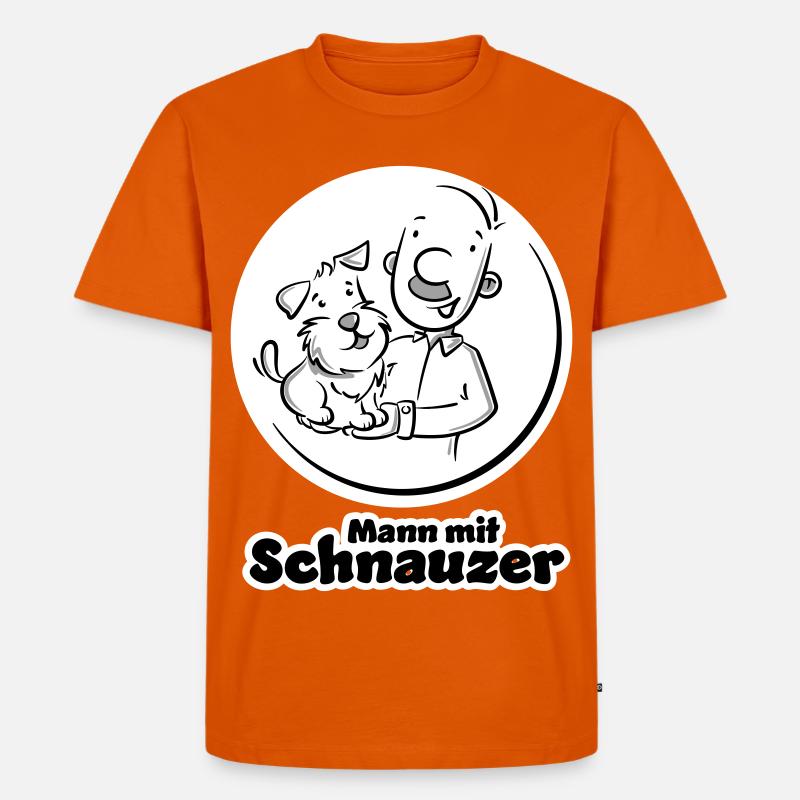 Mann mit Schnauzer (Oberlippenbart) - Männer Premium Bio T-Shirt - Orange 