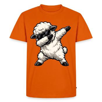 Dabbing Sheep - Men's Premium Organic T-Shirt - orange  - Front - Nico (187cm)