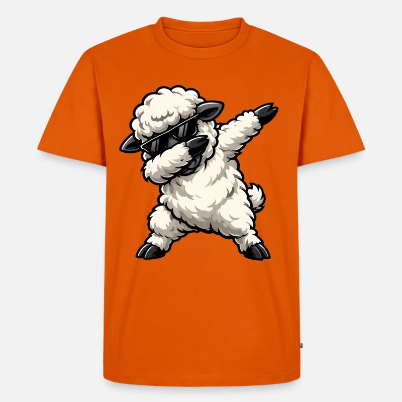 Dabbing Schaf - Männer Premium Bio T-Shirt - Orange 