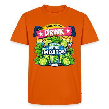 Sauvez l'eau, buvez Mojitos - T-shirt Premium bio Homme - orange  - Devant - Nico (187cm)