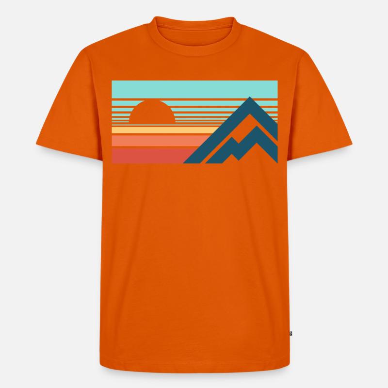 Mountains Sun Abstract - Männer Premium Bio T-Shirt - Orange