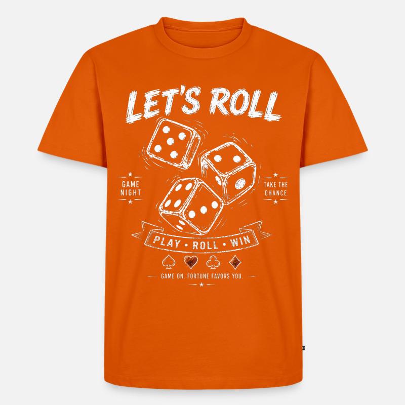 Let's Roll Dice – Spieleabend Geschenkidee - Männer Premium Bio T-Shirt - Orange 