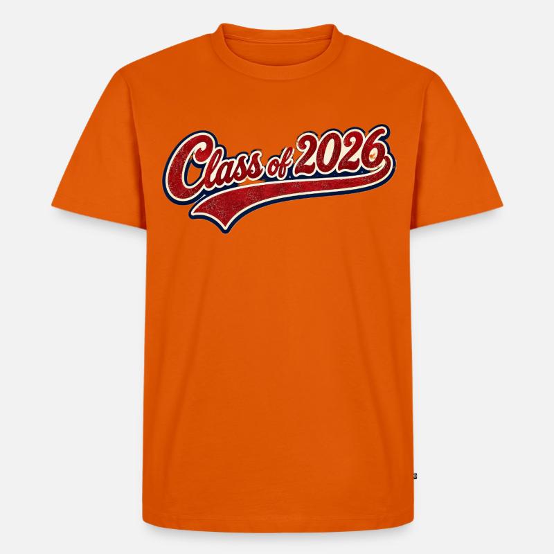 Klasse 2026 Retro Script - Männer Premium Bio T-Shirt - Orange