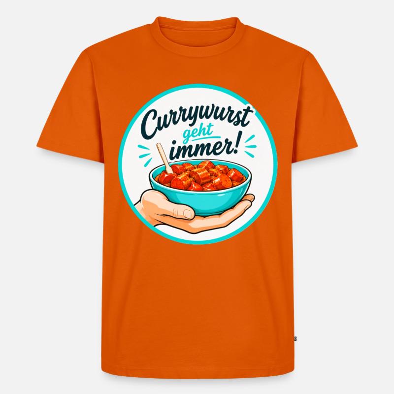 Currywurstesser1 - Männer Premium Bio T-Shirt - Orange