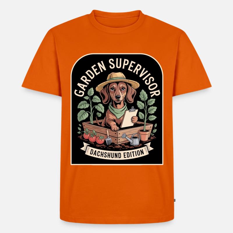 Dackel Gärtner - Männer Premium Bio T-Shirt - Orange 