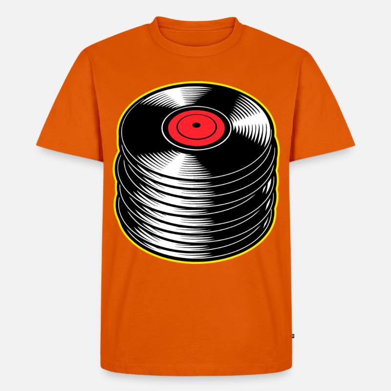 Stack d’albums vinyles - T-shirt Premium bio Homme - orange 