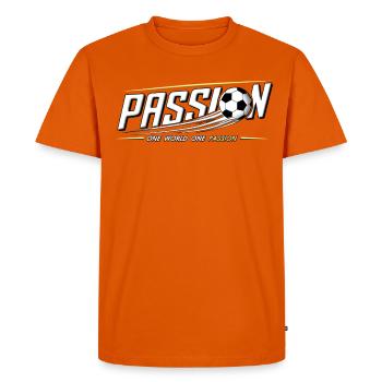 Passion mondiale pour le football - T-shirt Premium bio Homme - orange  - Devant - Nico (187cm)