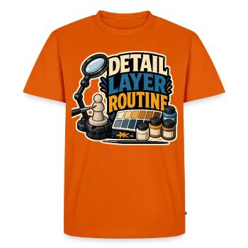 ROUTINE DE LA COUCHE DE DÉTAIL - T-shirt Premium bio Homme - orange  - Devant - Nico (187cm)