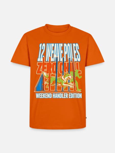 Hunde-Agility 12 Weave Poles Zero Chill - Männer Premium Bio T-Shirt - Orange 