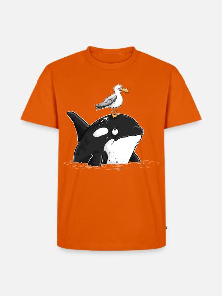 Orca_Mowe - Männer Premium Bio T-Shirt - Orange 