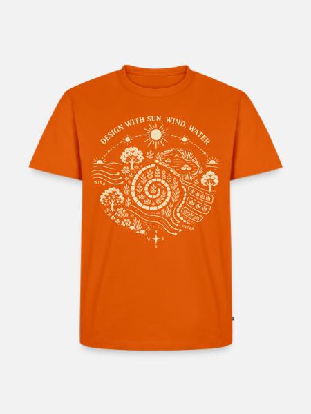 Design mit Sonnenwindwasser - Männer Premium Bio T-Shirt - Orange
