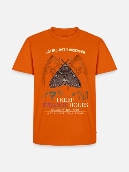 Gothic Moth Observer: Strange Hours - Männer Premium Bio T-Shirt - Orange