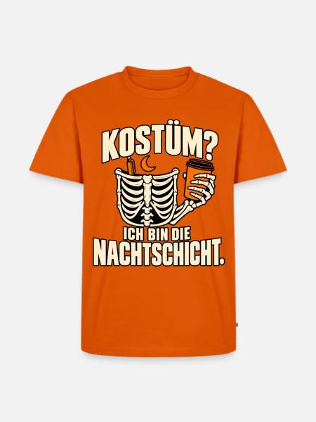 Halloween Nachtschicht Skelett - Männer Premium Bio T-Shirt - Orange