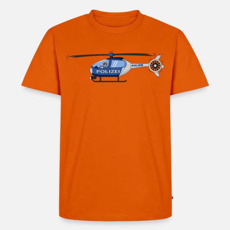 Polizei Hubschrauber Pilot - Männer Premium Bio T-Shirt - Orange 