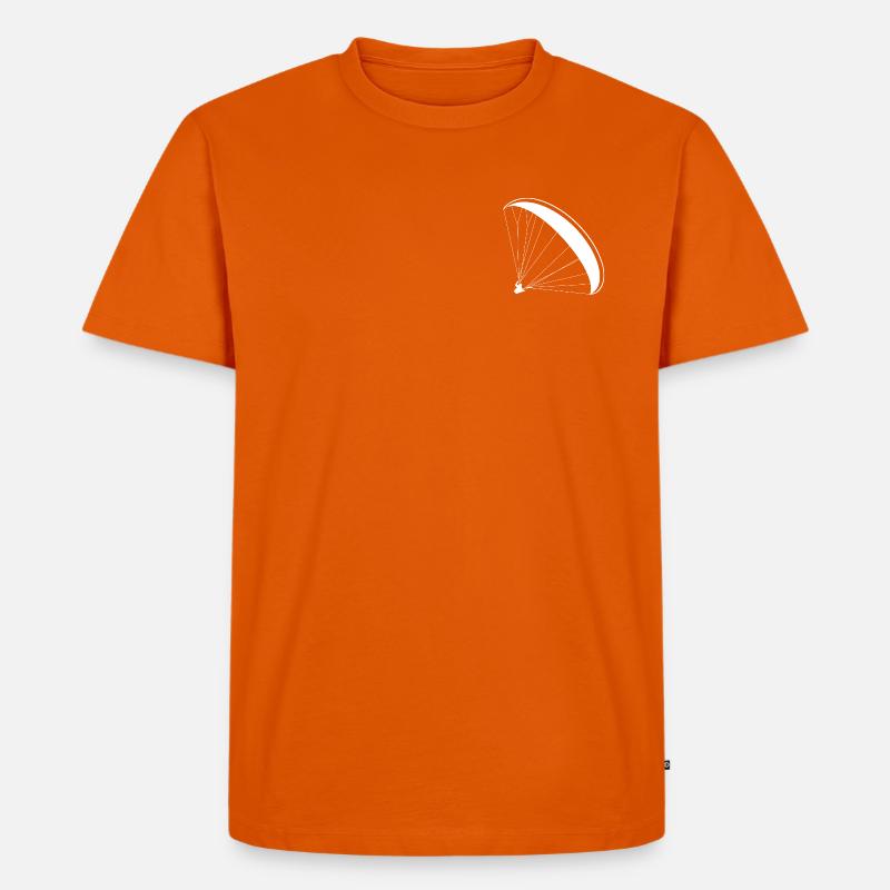Gleitschirm Pilot Silhouette Paragliding Logo - Männer Premium Bio T-Shirt - Orange