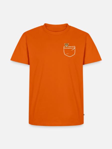 Bärchen am Hosentasche - Männer Premium Bio T-Shirt - Orange 