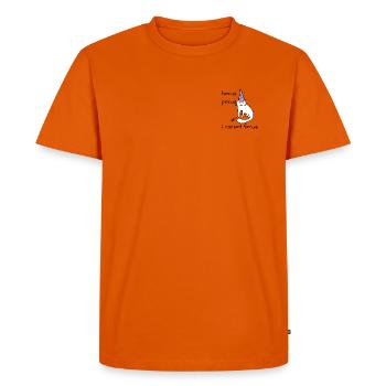 Cat with Purple Magic Hat - Men's Premium Organic T-Shirt - orange  - Front - Nico (187cm)