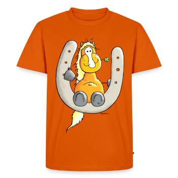 Mignon cheval - Bonheur - T-shirt Premium bio Homme - orange  - Devant - Nico (187cm)