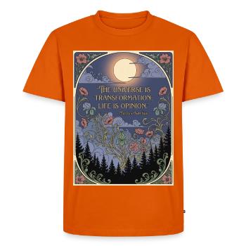 Le cosmos en transformation de la Nuit Lunaire Florale - T-shirt Premium bio Homme - orange  - Devant - Nico (187cm)