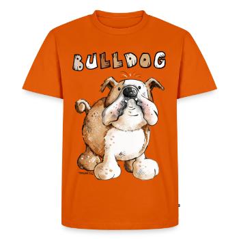 Bulldog anglais - T-shirt Premium bio Homme - orange  - Devant - Nico (187cm)