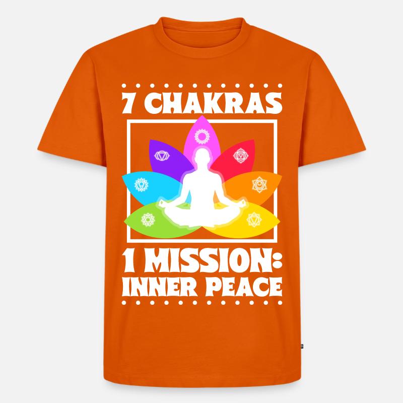 7 Chakren – Innerer Frieden - Männer Premium Bio T-Shirt - Orange 