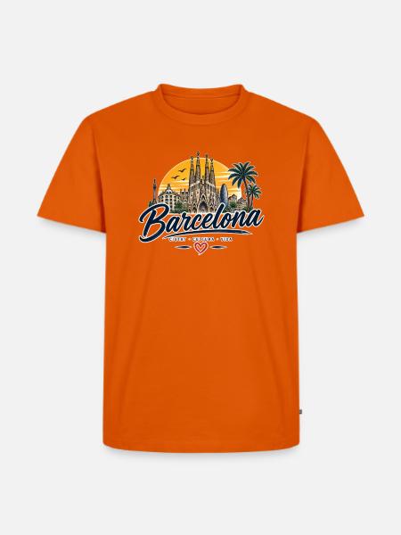 Barcelona – Ciutat, Cultura & Vida - Männer Premium Bio T-Shirt - Orange