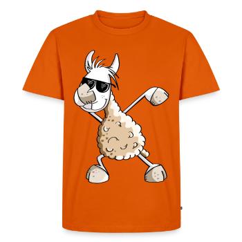 Cool Dab Dance Lama - Dabbing Alpaca - Comic Fun - Men's Premium Organic T-Shirt - orange  - Front - Nico (187cm)