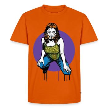 HACKER GIRL - geek & scifi - T-shirt Premium bio Homme - orange  - Devant - Nico (187cm)