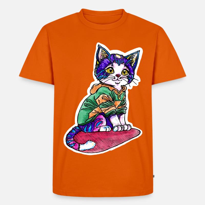 Chat en pull vert - T-shirt Premium bio Homme - orange