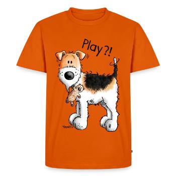 Cute Fox Terrier - Dog - Dog - Cartoon - Gift - Men's Premium Organic T-Shirt - orange  - Front - Nico (187cm)