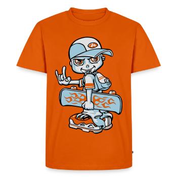 Skater boy flex - Men's Premium Organic T-Shirt - orange  - Front - Nico (187cm)