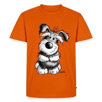 Doux Schnauzer - Chien - Chiot - Cadeau - T-shirt Premium bio Homme - orange  - Devant - Nico (187cm)