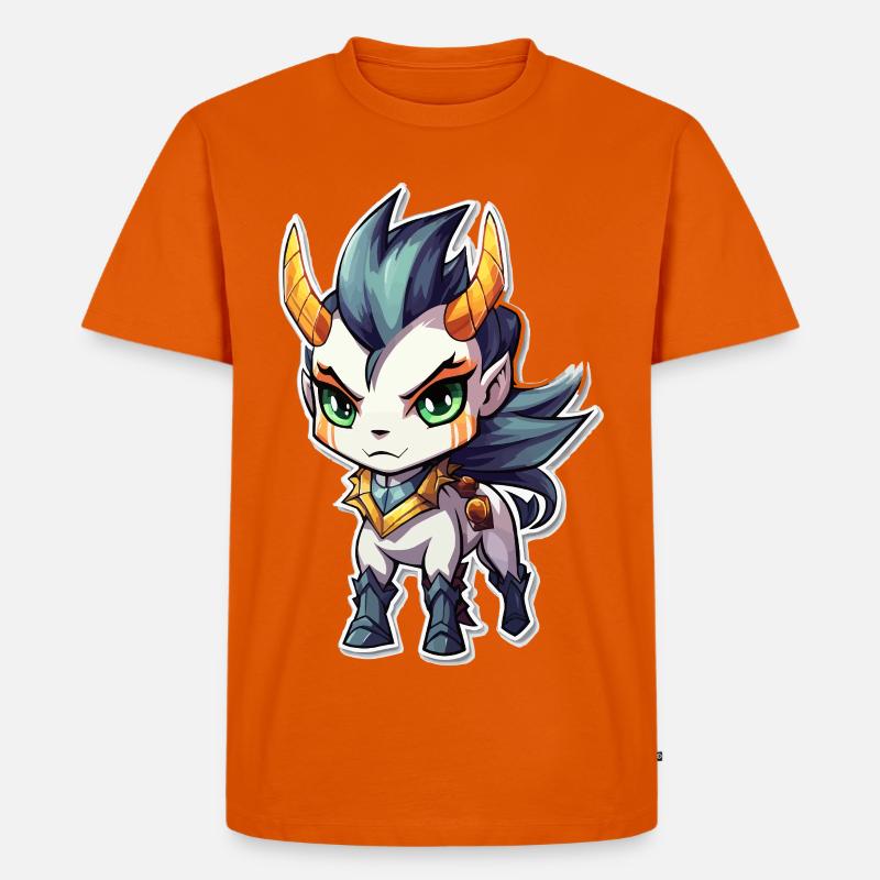 Chibi Dämonenpferd - Männer Premium Bio T-Shirt - Orange 