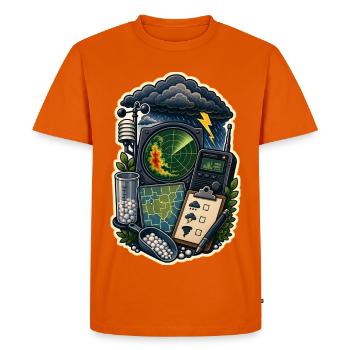Storm Observation Map Radio Clouds - Men's Premium Organic T-Shirt - orange  - Front - Nico (187cm)