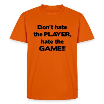 joueur de jeu - T-shirt Premium bio Homme - orange  - Devant - Nico (187cm)