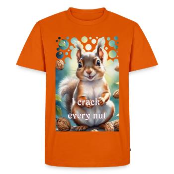 Écureuil intelligent, je casse chaque noix - T-shirt Premium bio Homme - orange  - Devant - Nico (187cm)