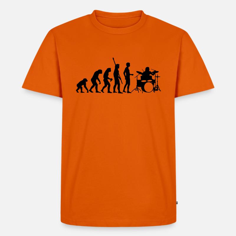 evolution_drummer_b_1c - Männer Premium Bio T-Shirt - Orange 