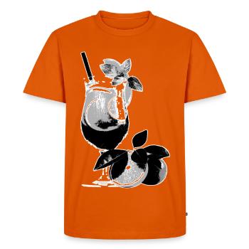 Drink Cocktail Glass Orange Black White Graphic - Men's Premium Organic T-Shirt - orange  - Front - Nico (187cm)