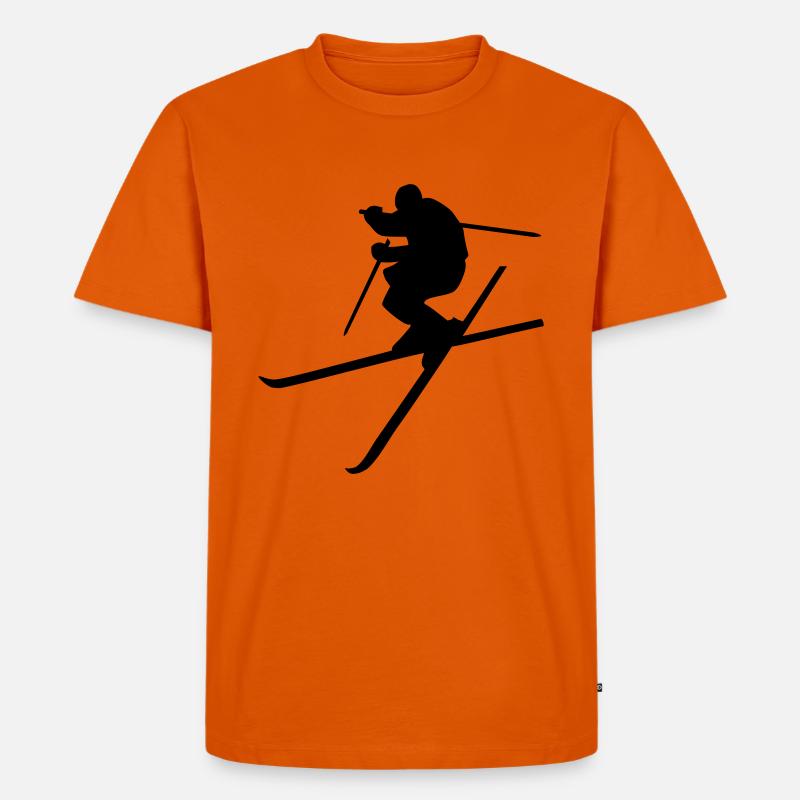 Ski - Männer Premium Bio T-Shirt - Orange 