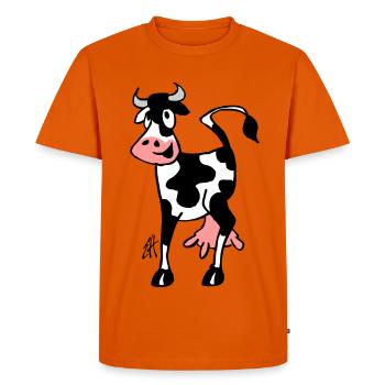 Vache - T-shirt Premium bio Homme - orange  - Devant - Nico (187cm)