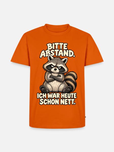 Waschbär Bitte Abstand - Männer Premium Bio T-Shirt - Orange 