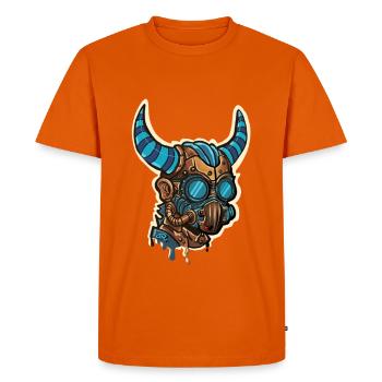 Masque Steampunk Cornu Bleuté - T-shirt Premium bio Homme - orange  - Devant - Nico (187cm)