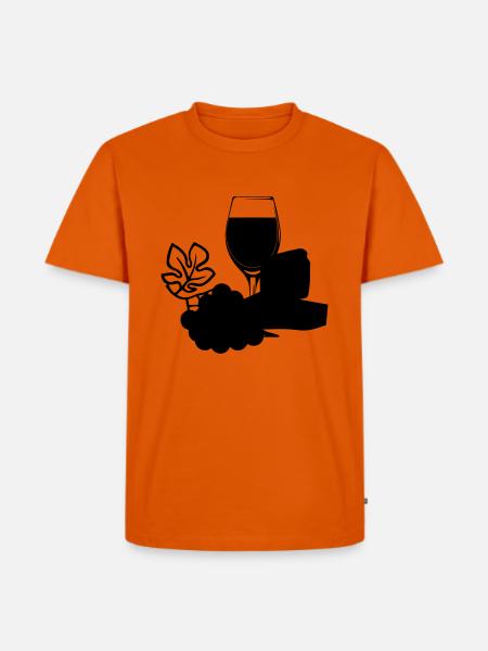 wein weintrauben käse - Männer Premium Bio T-Shirt - Orange